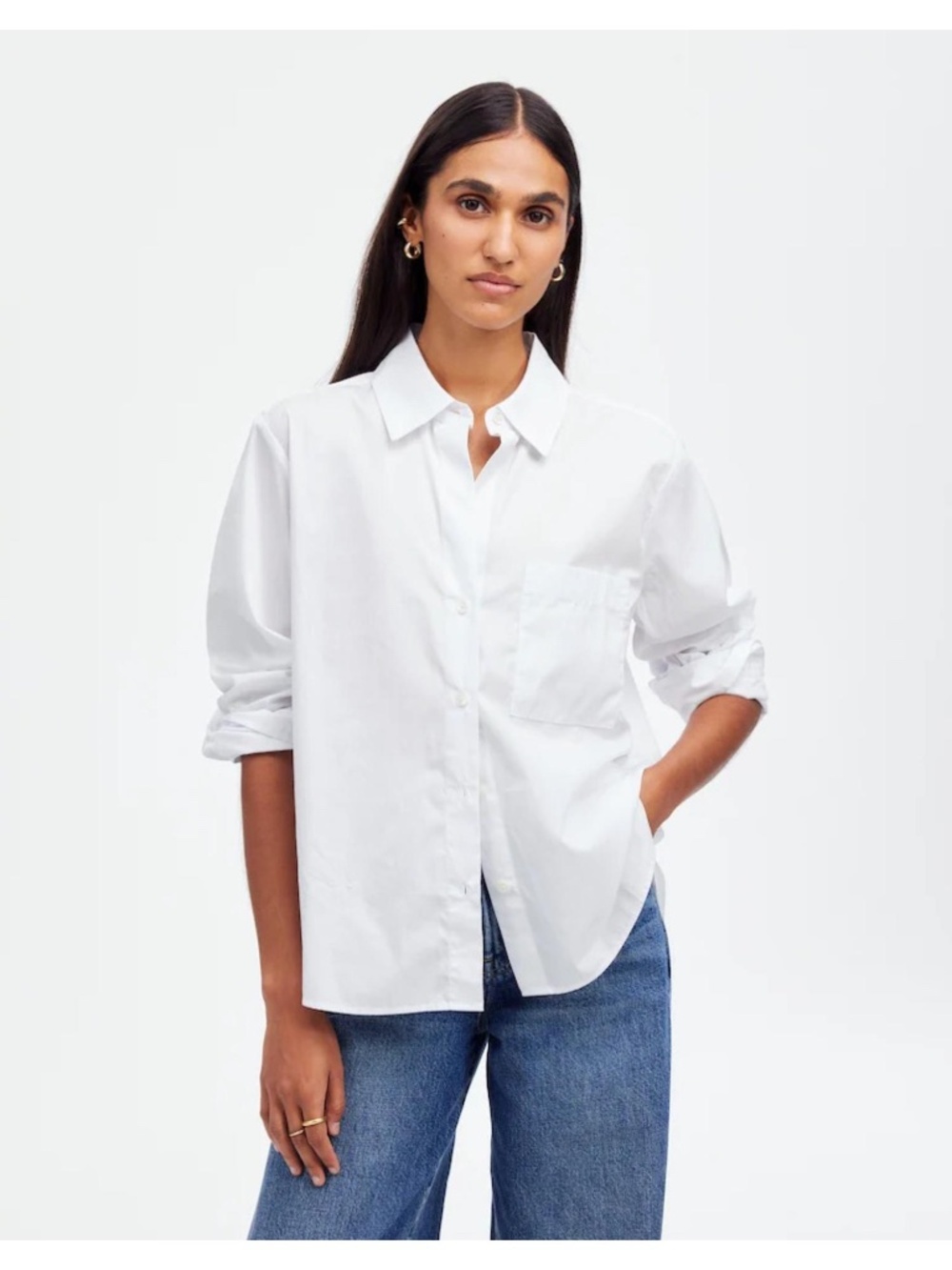 Madewell Easy Y-Neck Button-Up Shirt